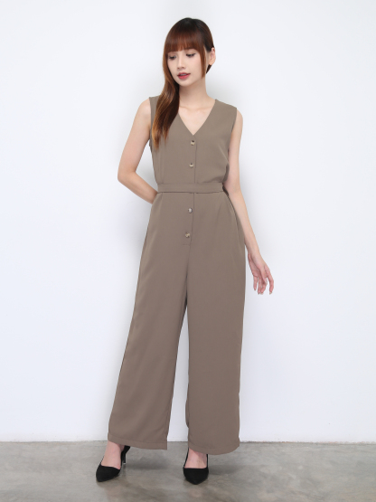 Sleeveless V Neck With Belt Jumpsuit 22002