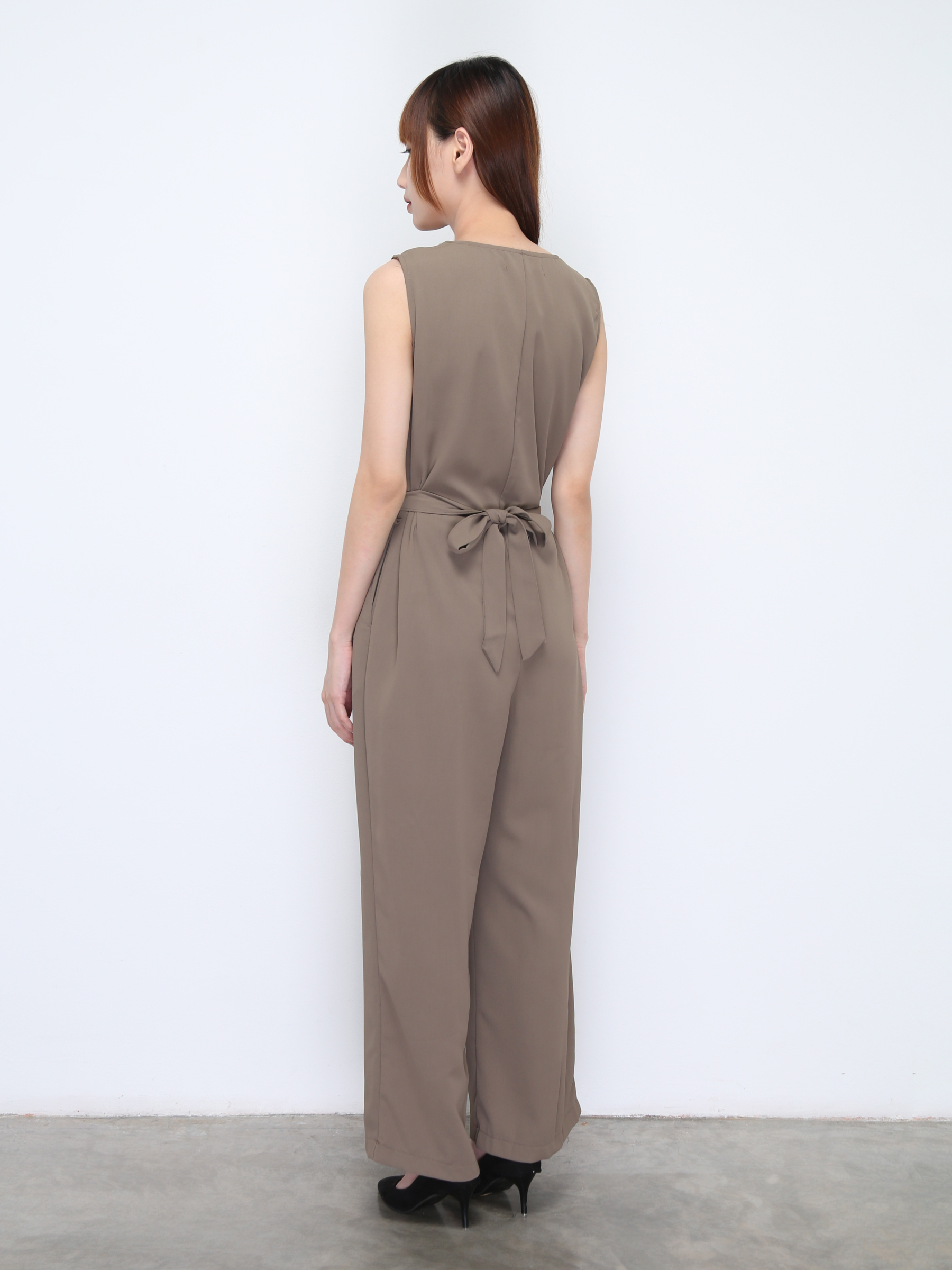 Sleeveless V Neck With Belt Jumpsuit 22002