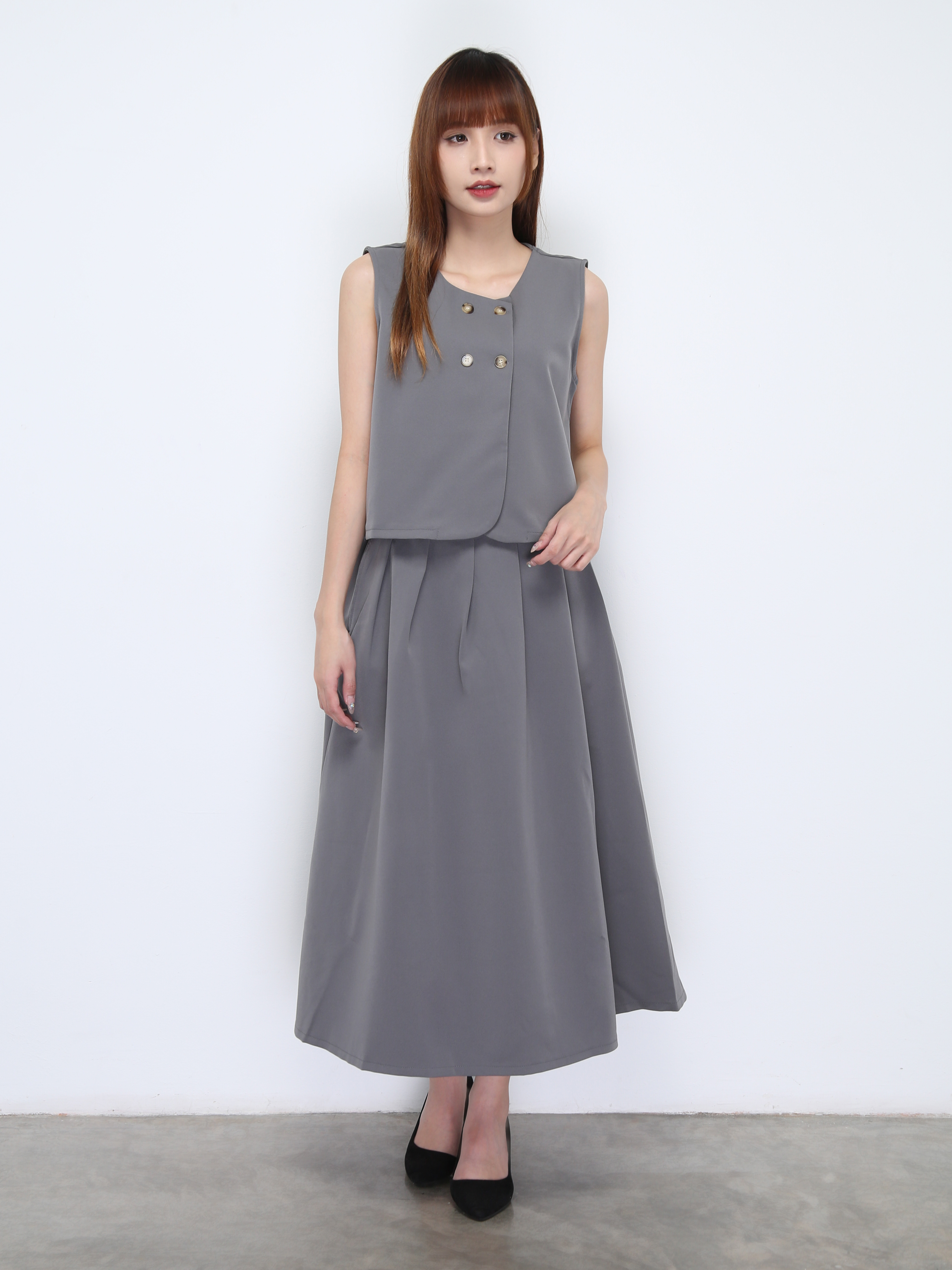 Formal Sleeveless Top Witth Skirt 22007