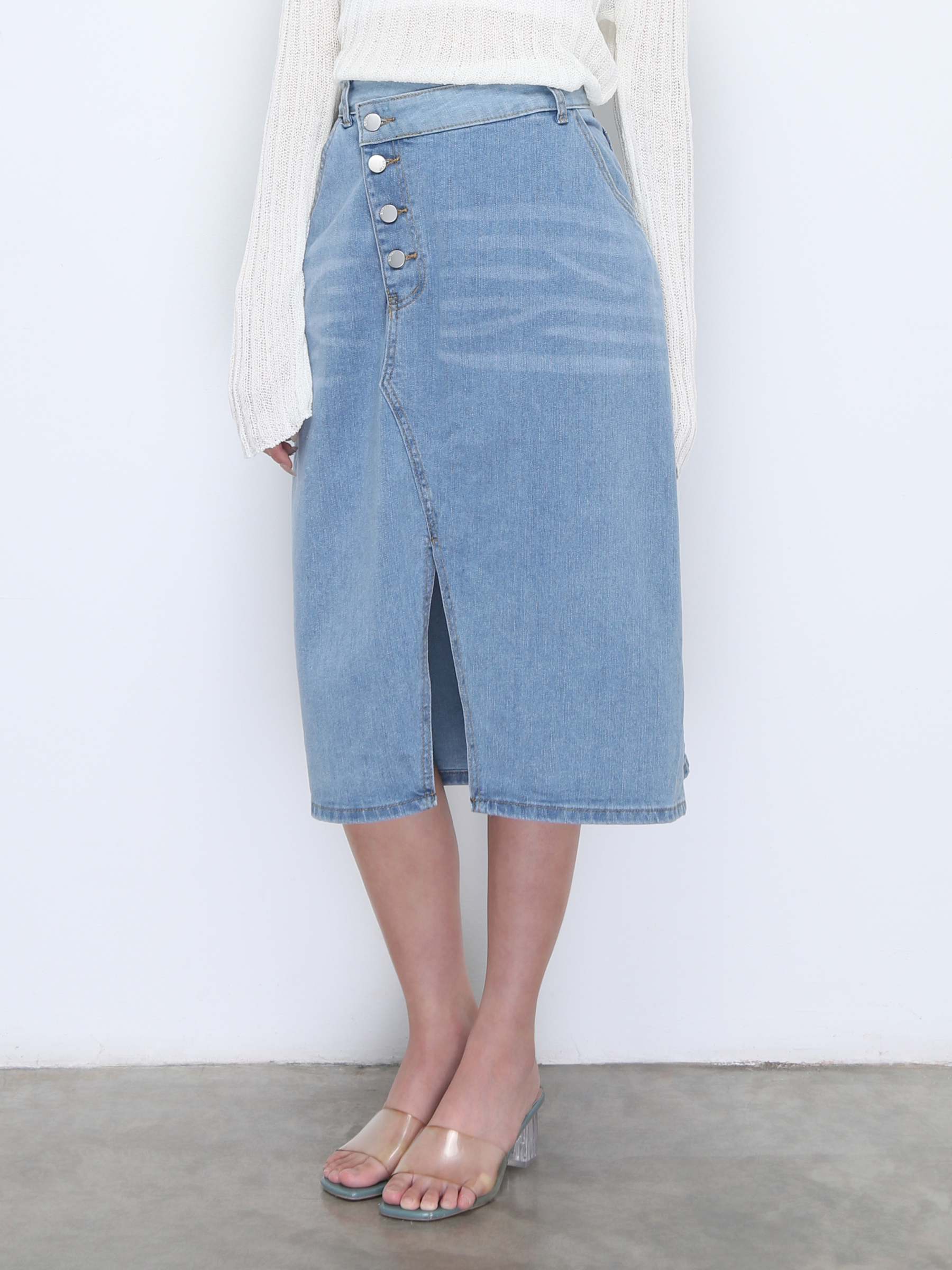 Denim Front Split Skirt 21998