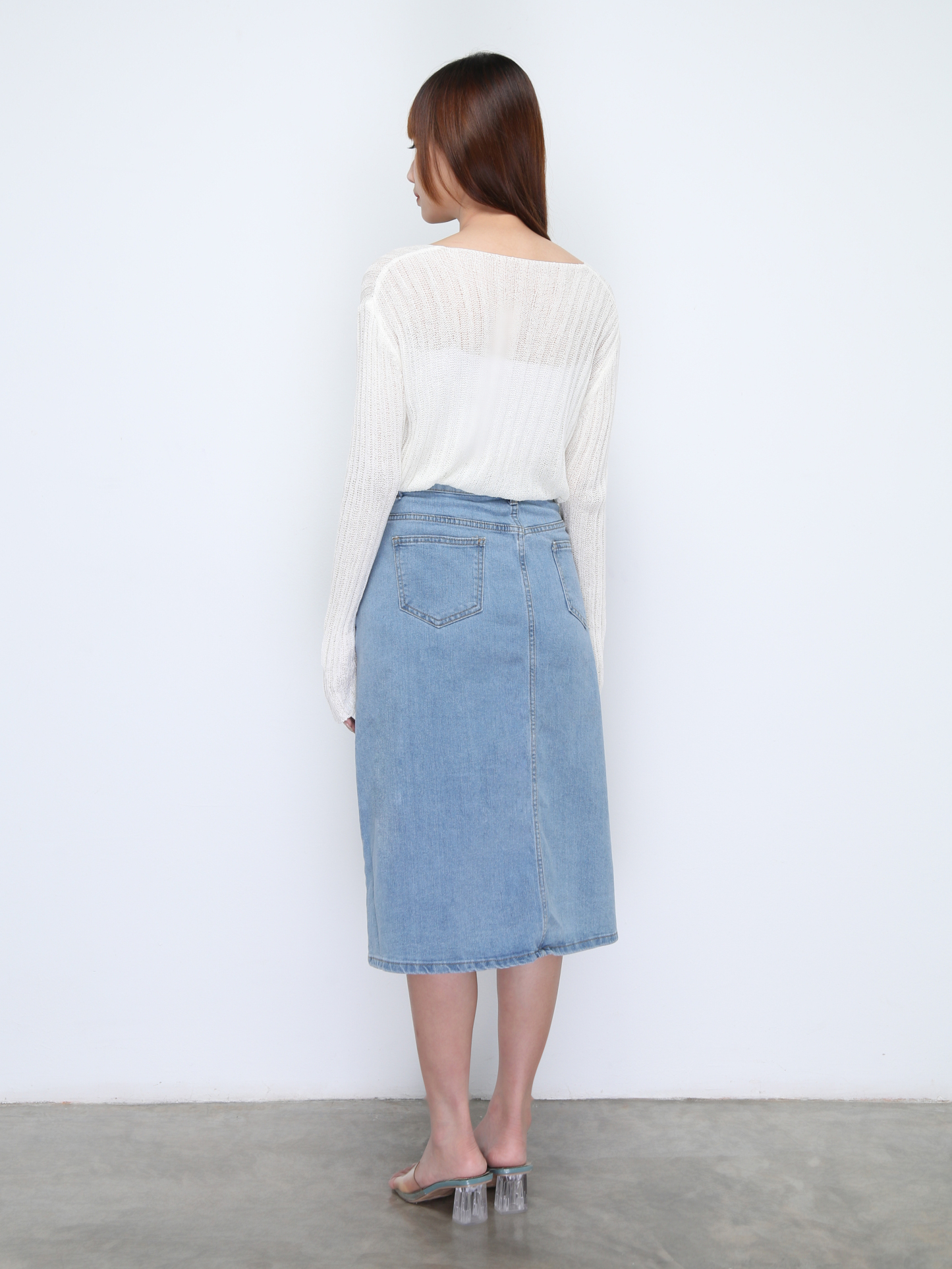 Denim Front Split Skirt 21998
