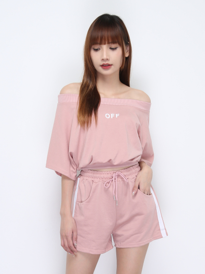 Casual Boat Neckline Set 22074