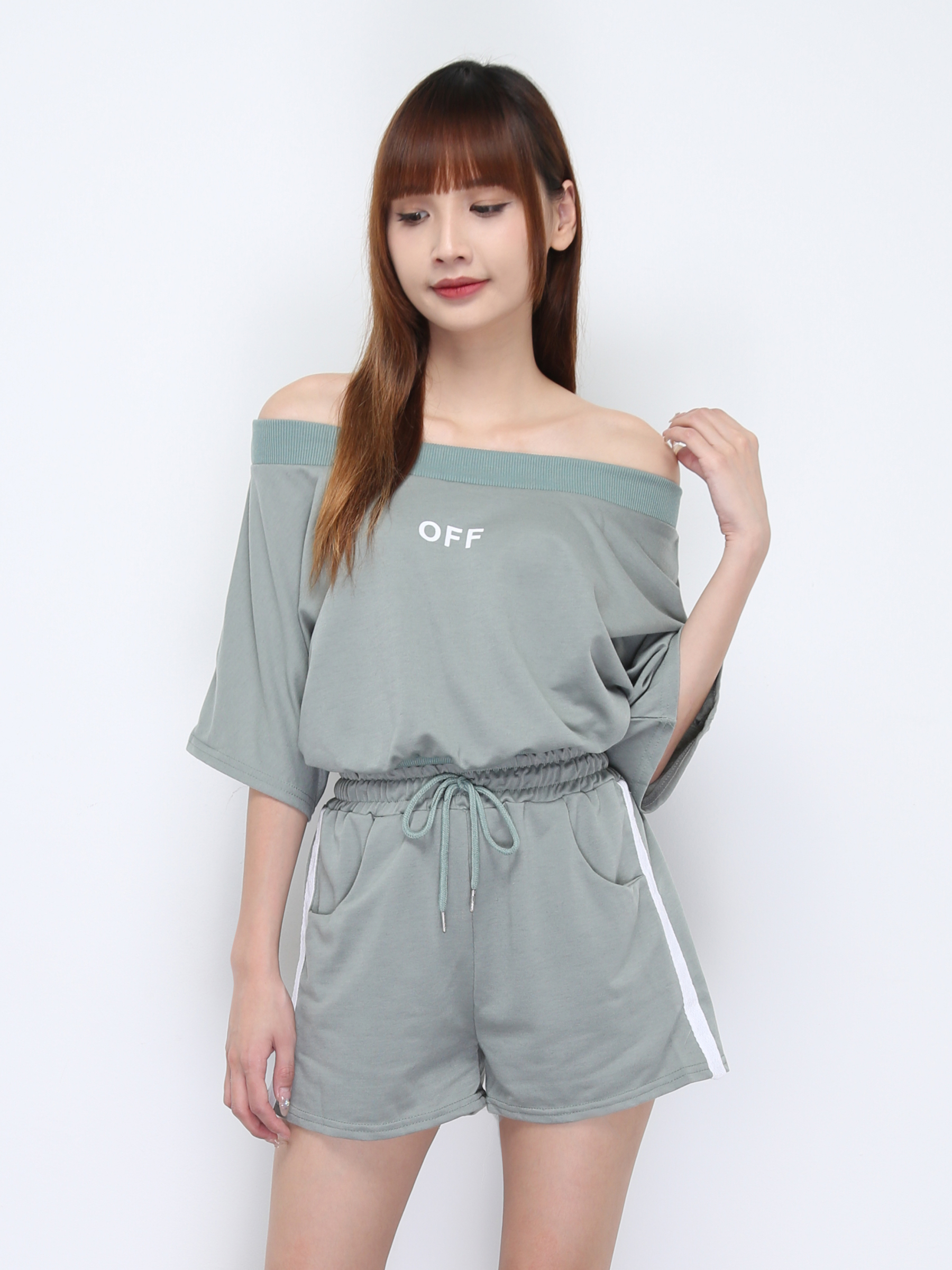 Casual Boat Neckline Set 22074