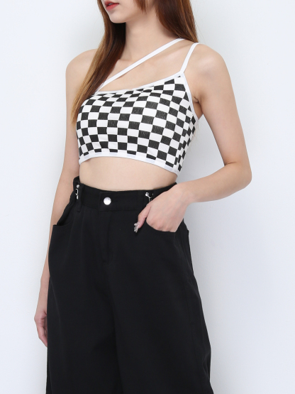 Checker Sling With Strap Top Bra 22111
