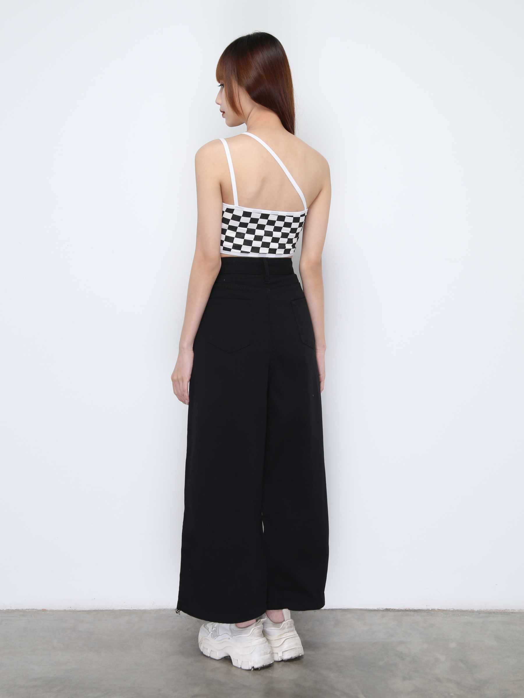 High Waist Waist Button Long Pants 22031