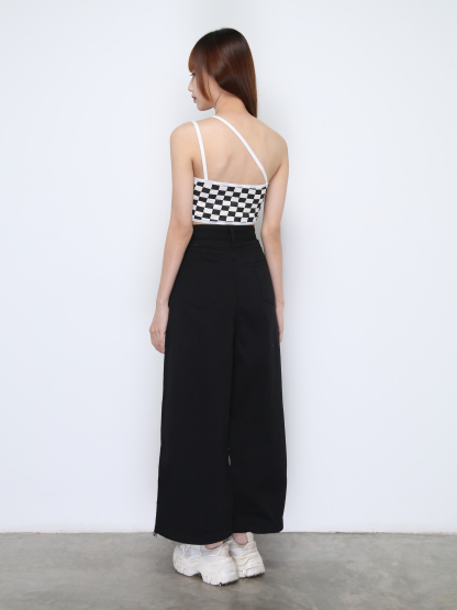 High Waist Waist Button Long Pants 22031