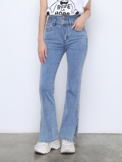 High Waist Denim Long Pants 22166