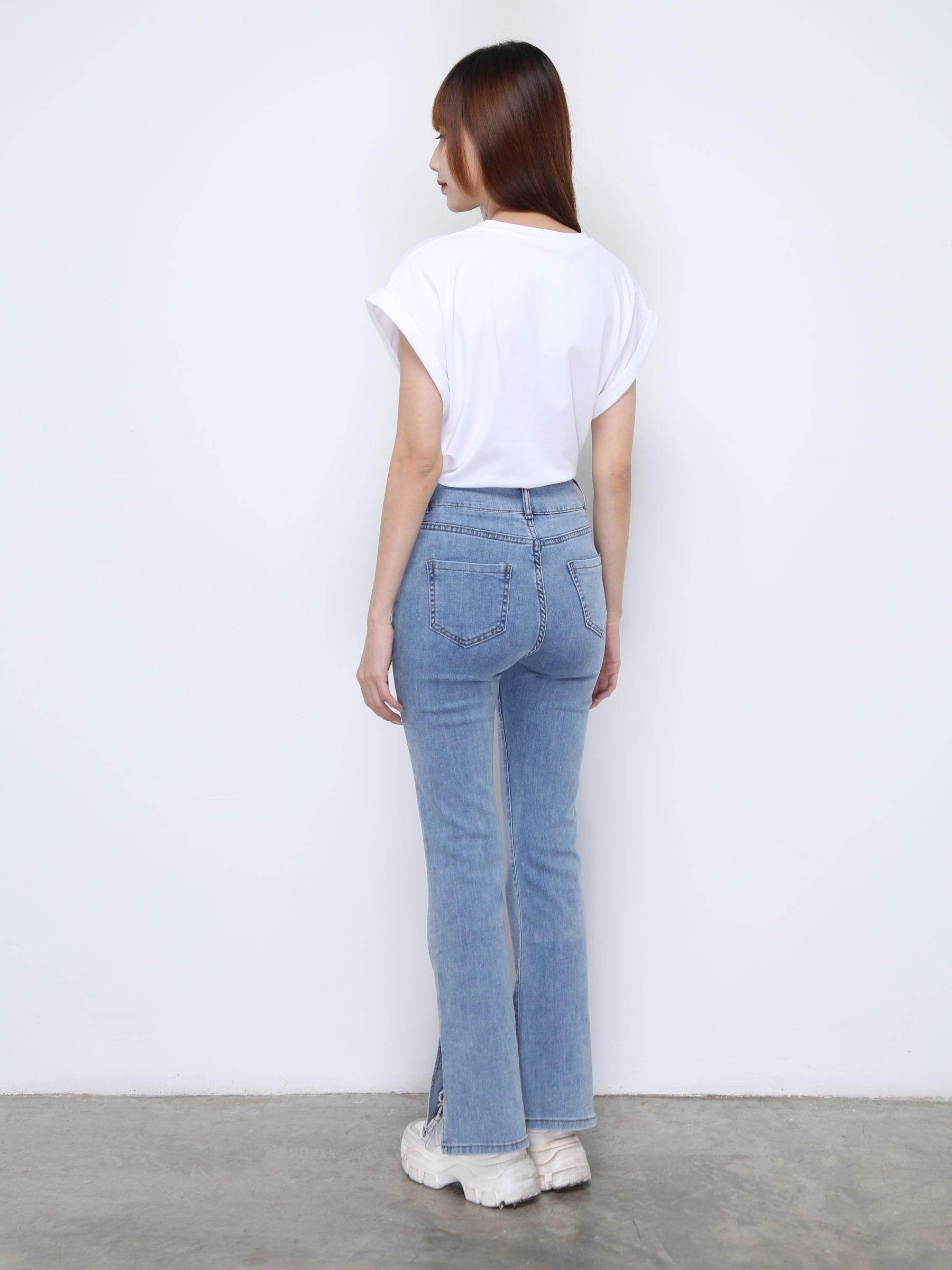 High Waist Denim Long Pants 22166