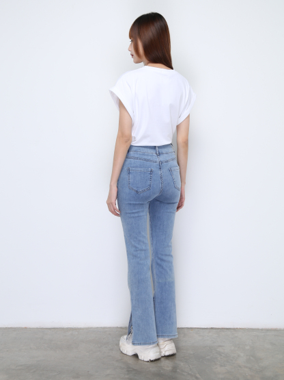 High Waist Denim Long Pants 22166