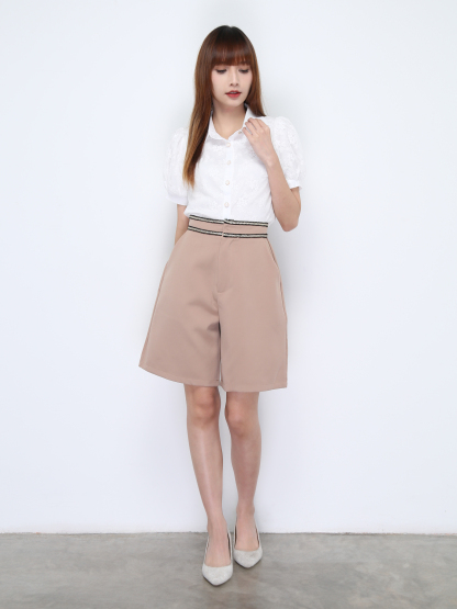 High Waist Side Pocket Midi Pants 22060
