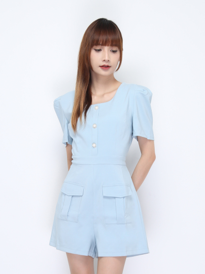 Front Decorative Button Jumpsuit 22129