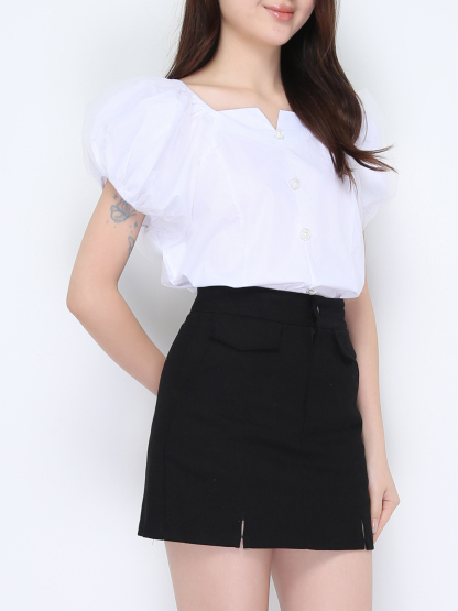 Put Net Sleeve With Decorative Button Top 22130