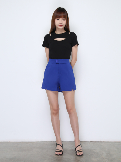 High Waist Split Short Pants 22142