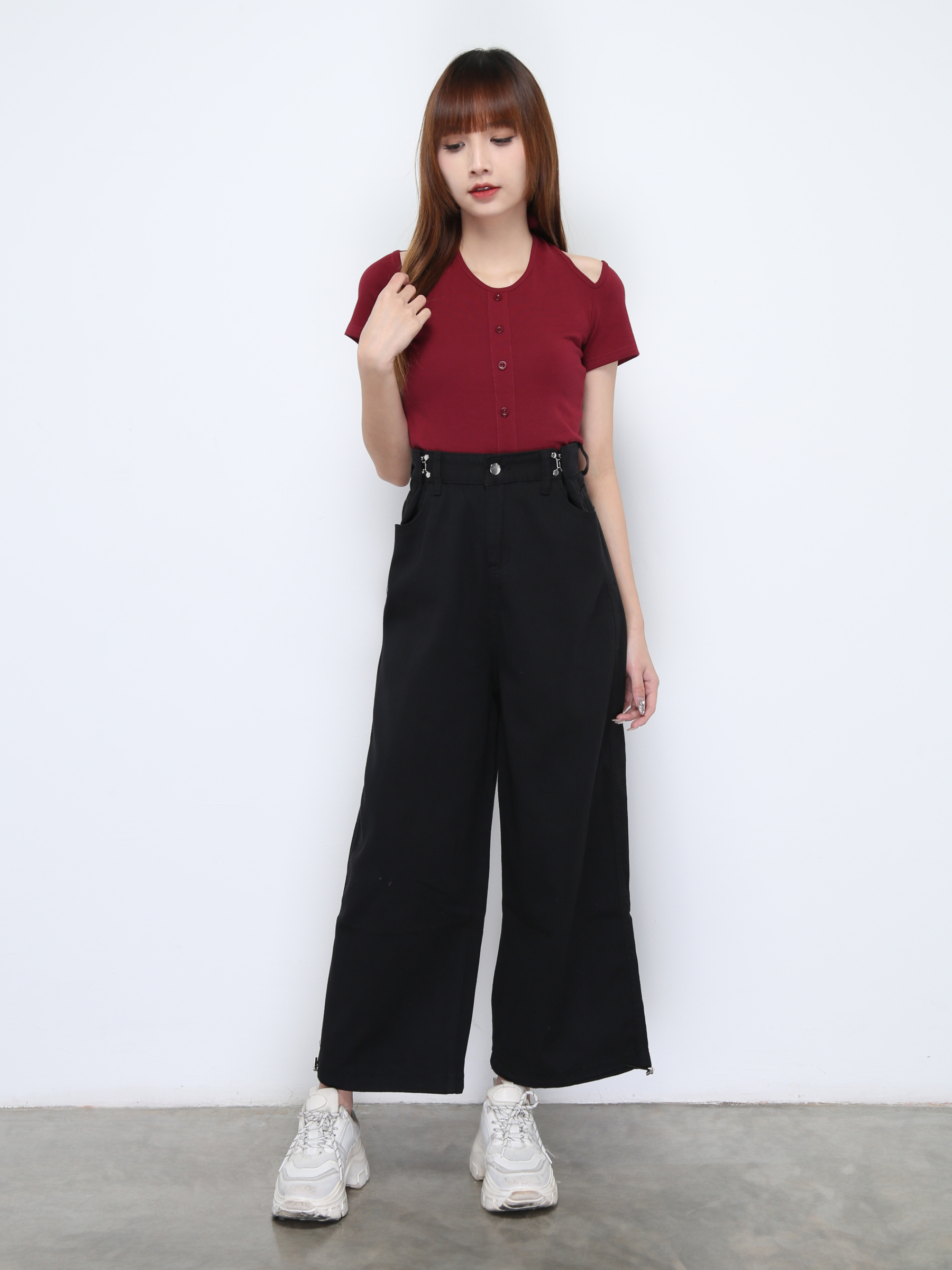 Fake Two Piece Halter Strap Front Decorative Top 22152