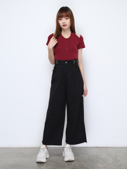 Fake Two Piece Halter Strap Front Decorative Top 22152