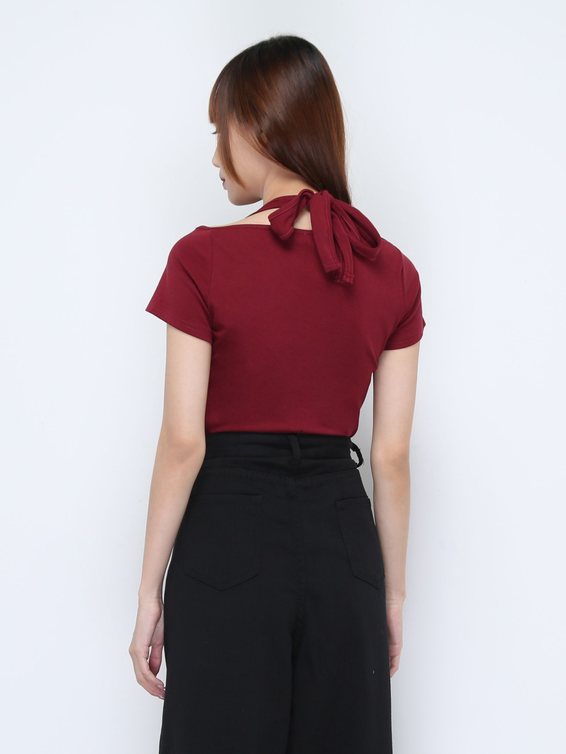 Fake Two Piece Halter Strap Front Decorative Top 22152