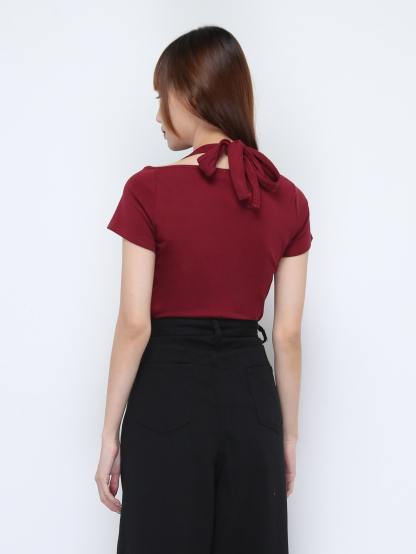 Fake Two Piece Halter Strap Front Decorative Top 22152