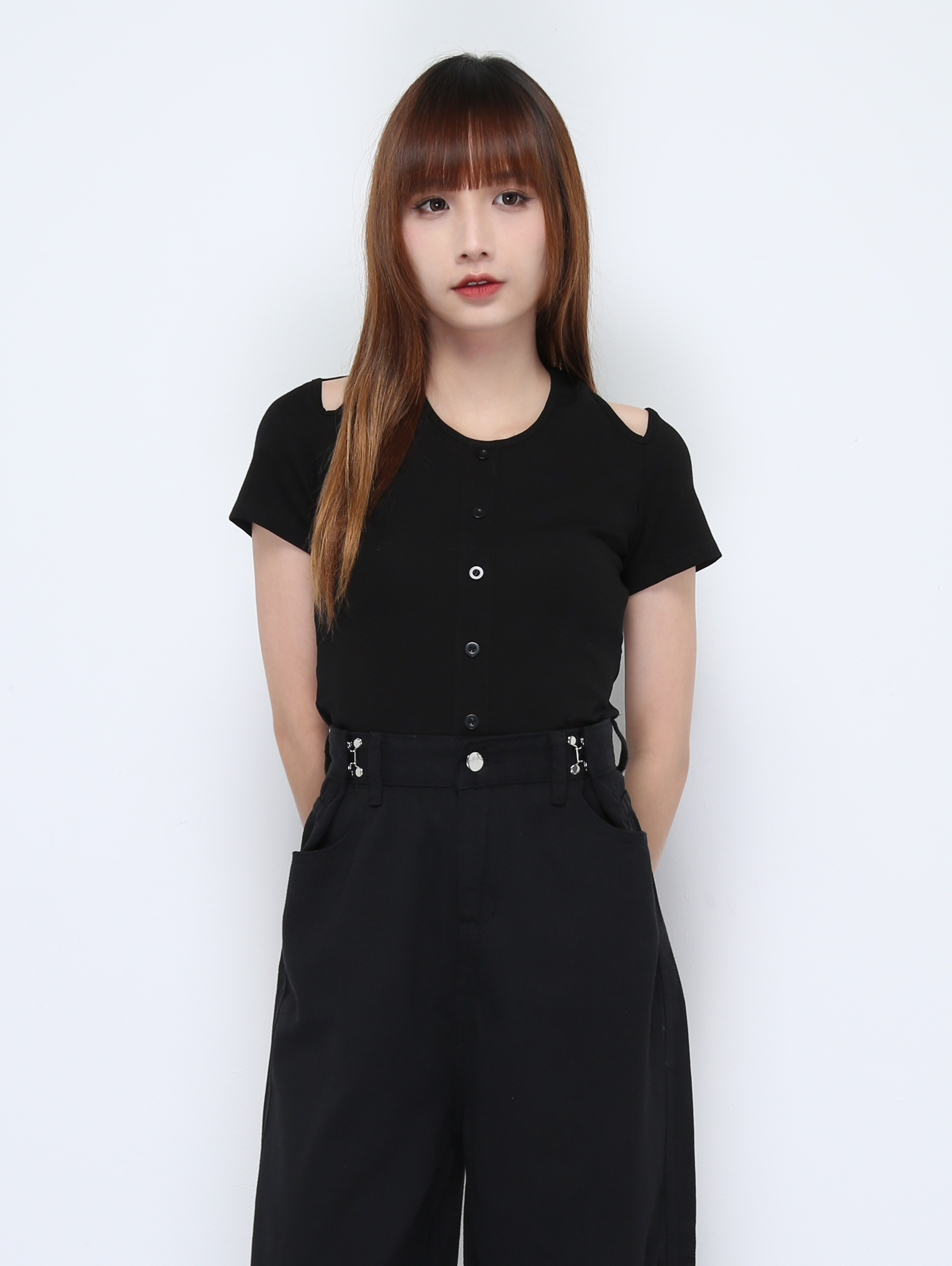 Fake Two Piece Halter Strap Front Decorative Top 22152