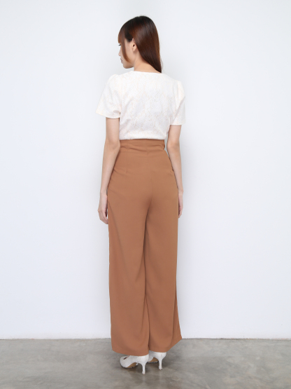 V Neck Lace With Front Zip Top 22157