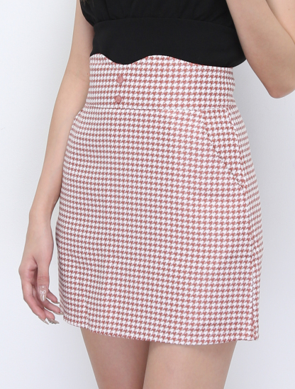 High Waist Checker Skirt Pants 22141