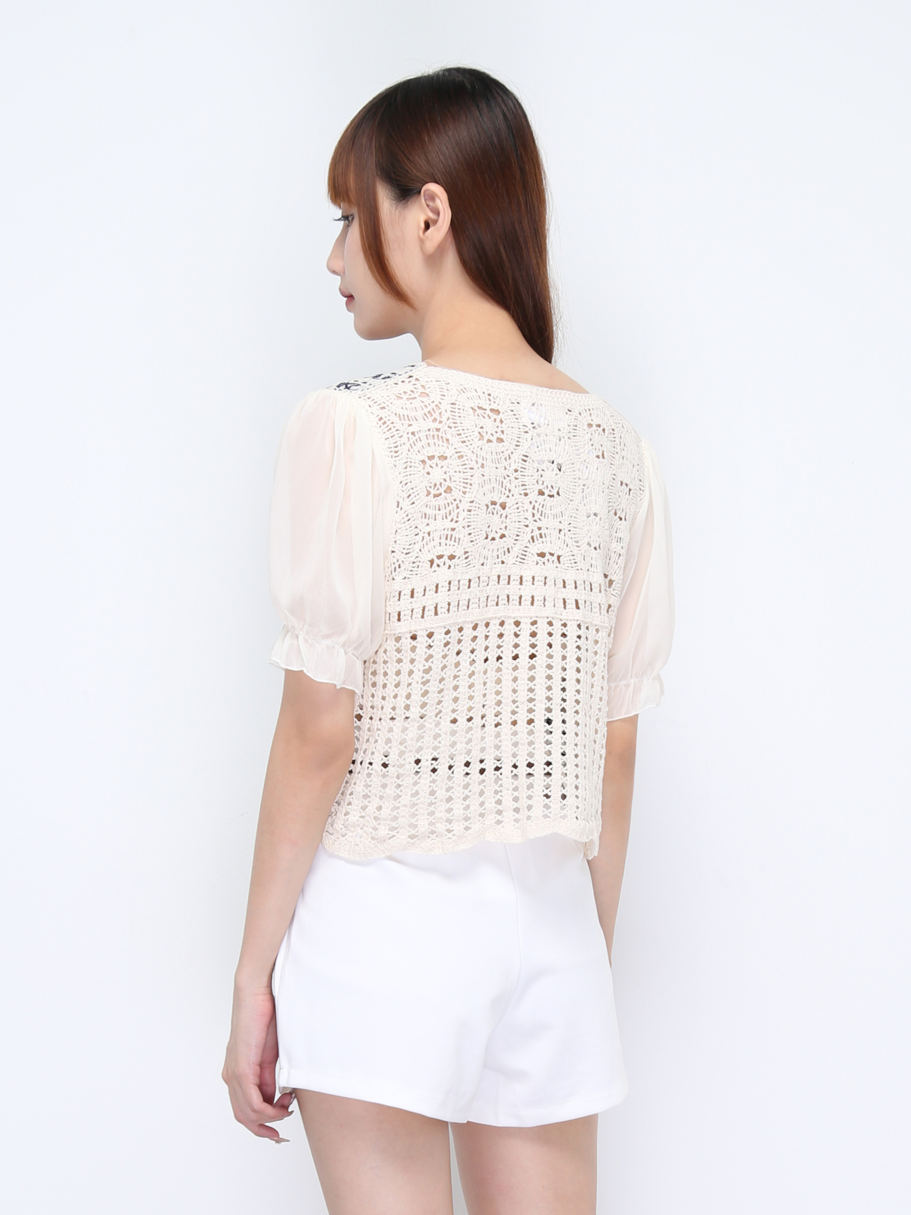 Summer Fake Two Pice Front Button Top 22164