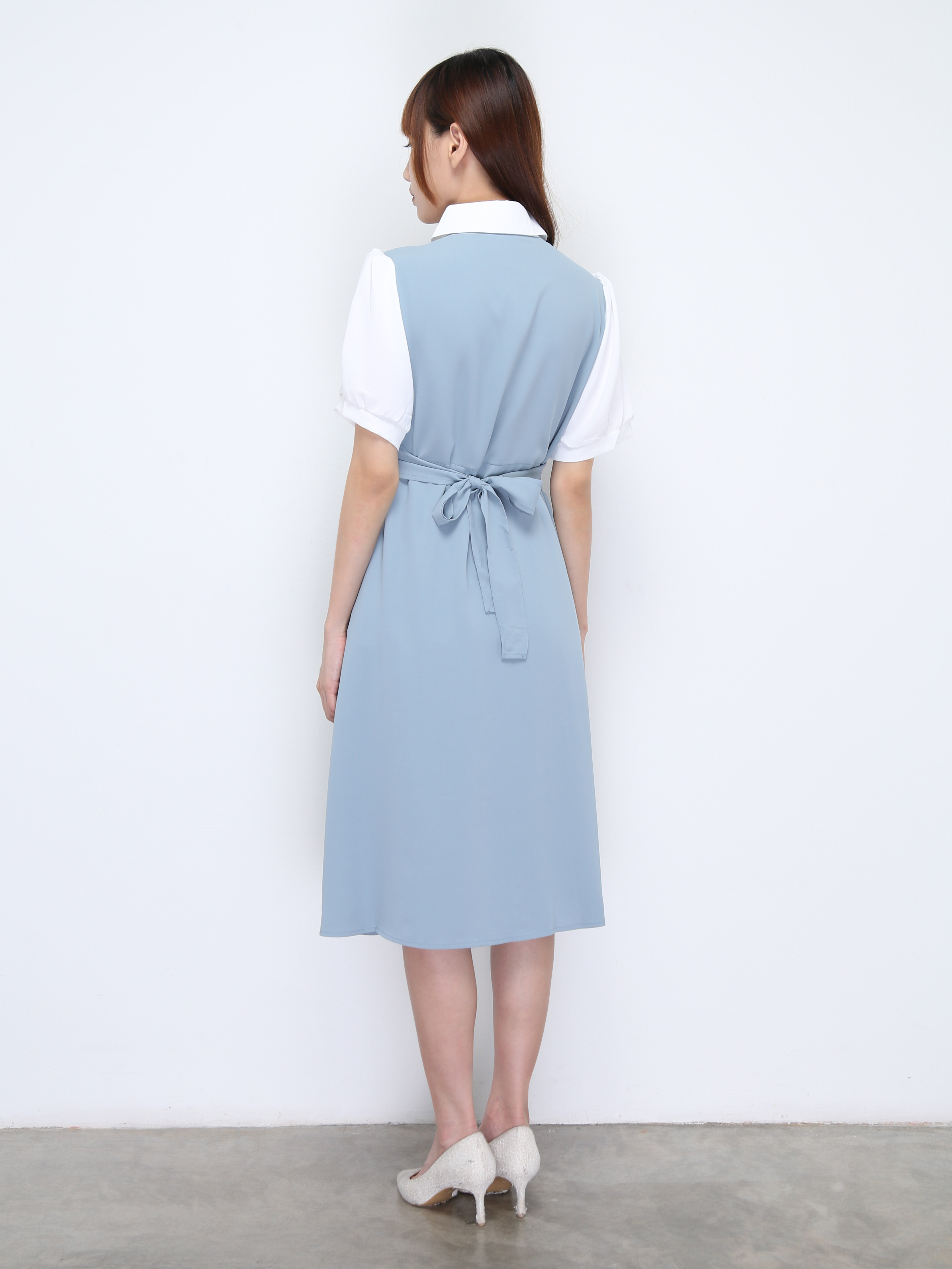 Fake Two Piece Wrap Dress 22172