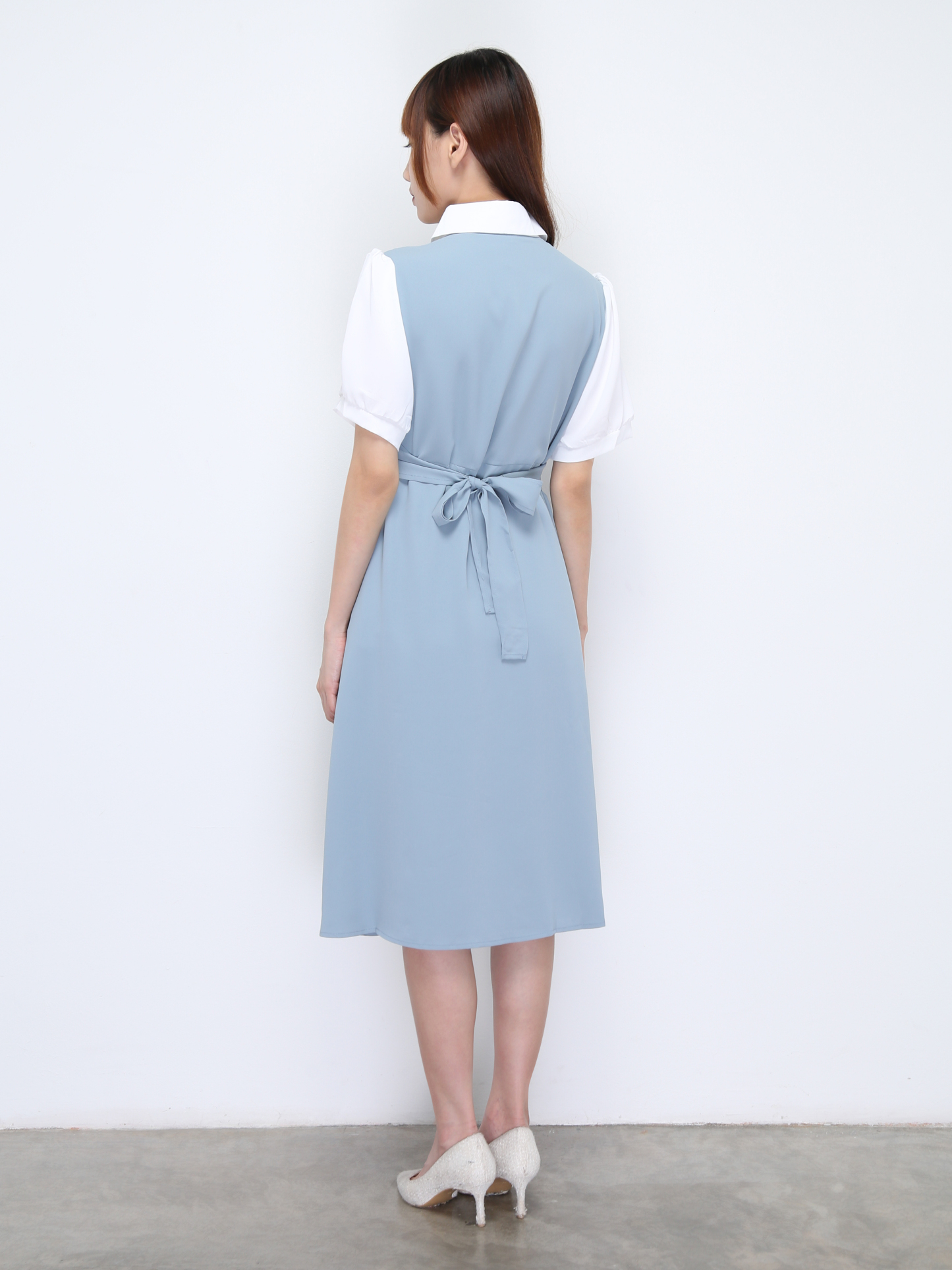 Fake Two Piece Wrap Dress 22172