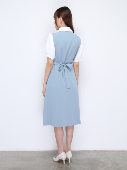 Fake Two Piece Wrap Dress 22172