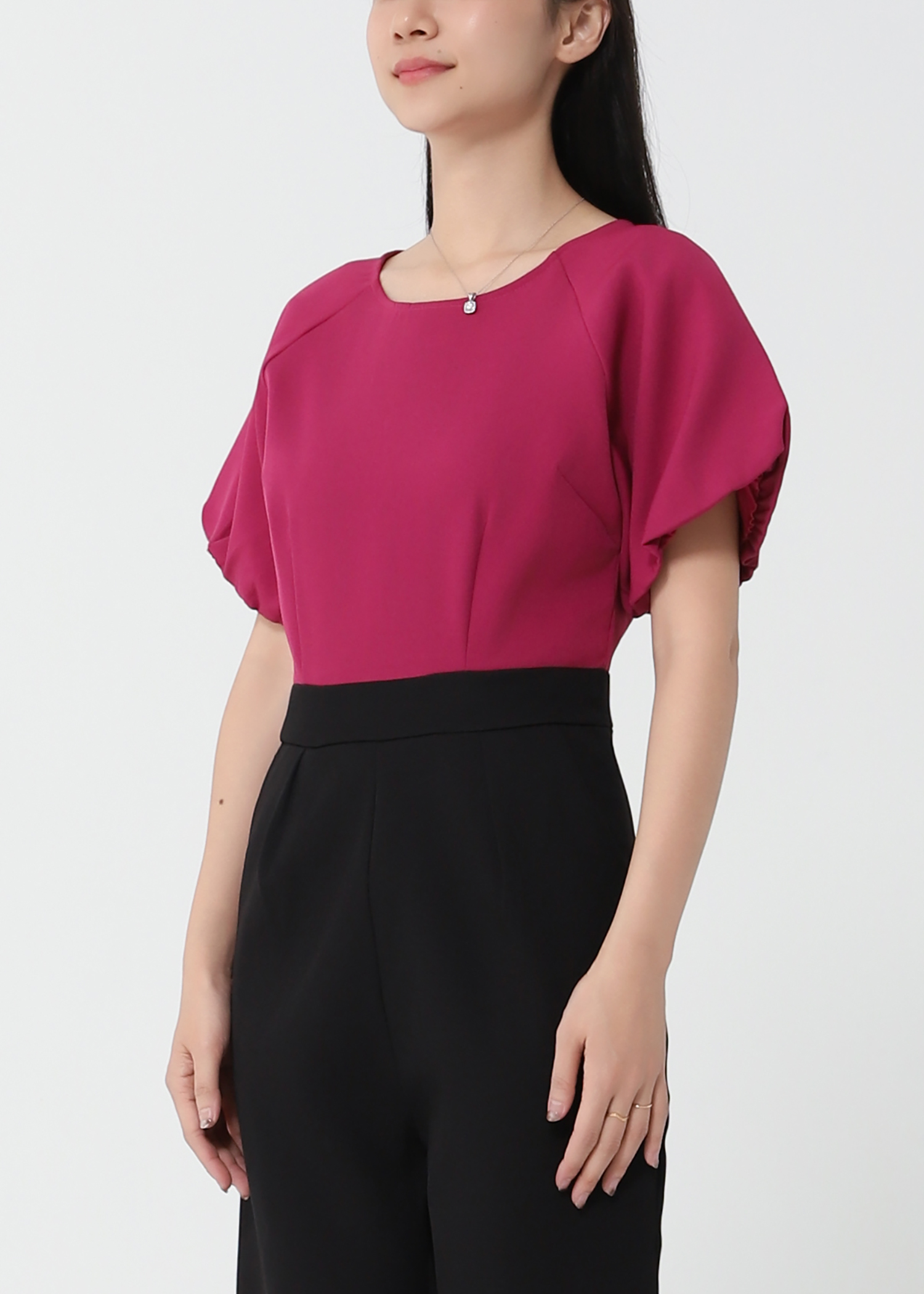 Two Tone Puff Sleeve Jumpsuit 22176