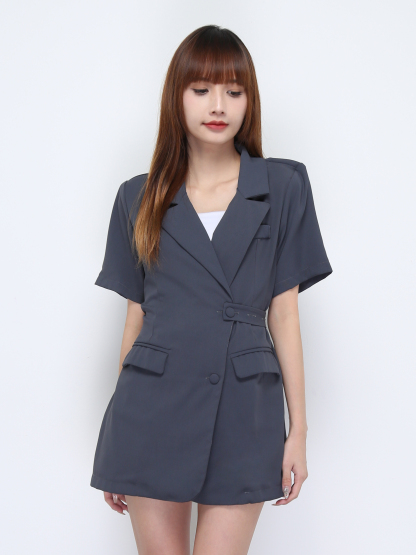 Collar Decorative Belt Outerwear 22183