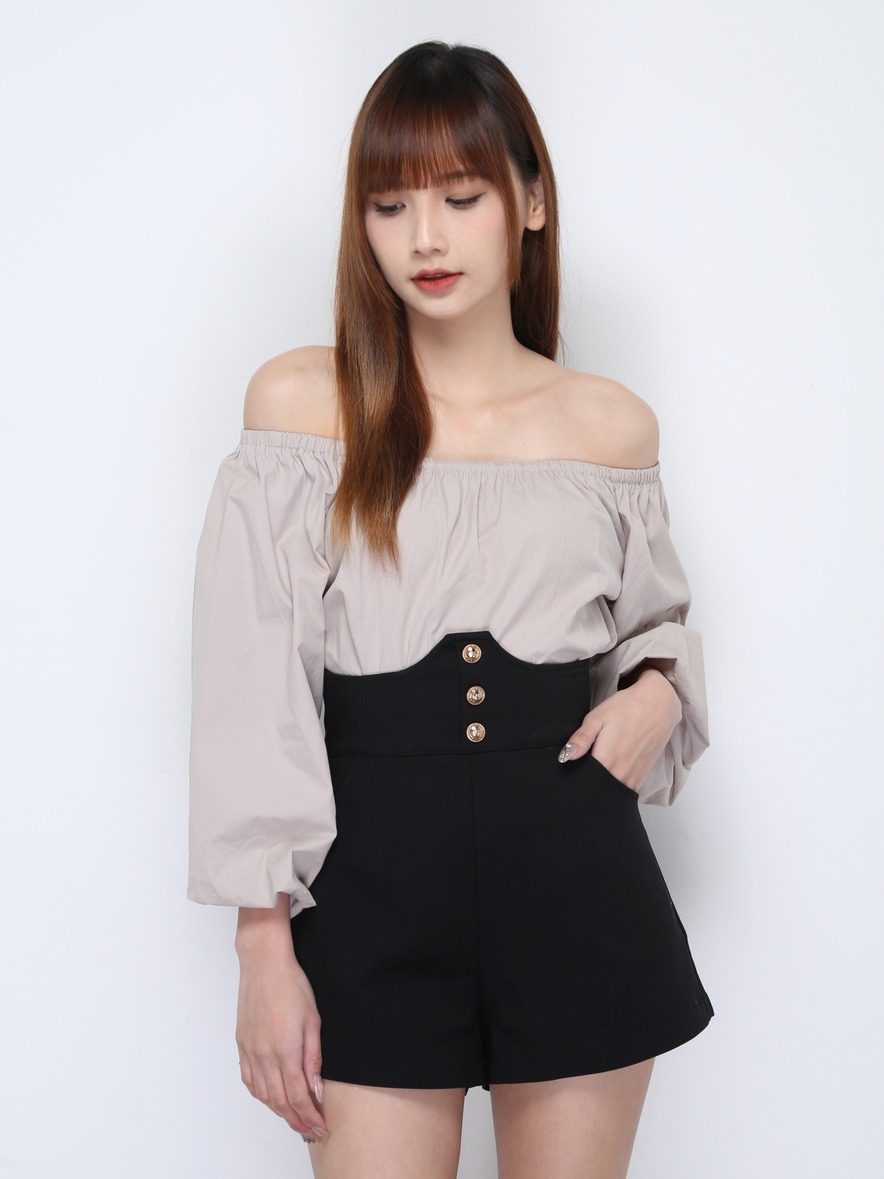 Off Shoulder Plain Top 22192