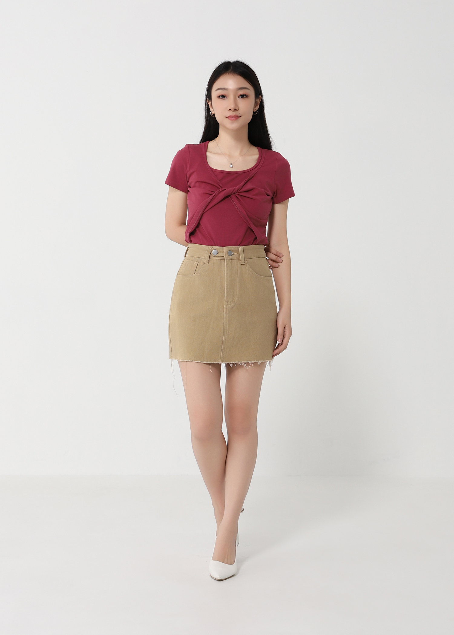 Denim Front Button And Pocket Short Pant 22609