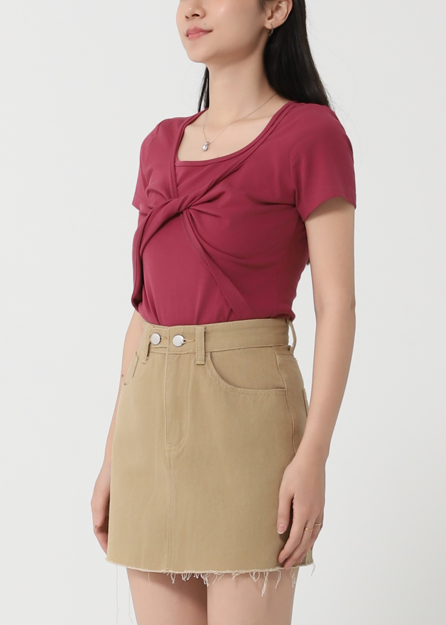 Denim Front Button And Pocket Short Pant 22609