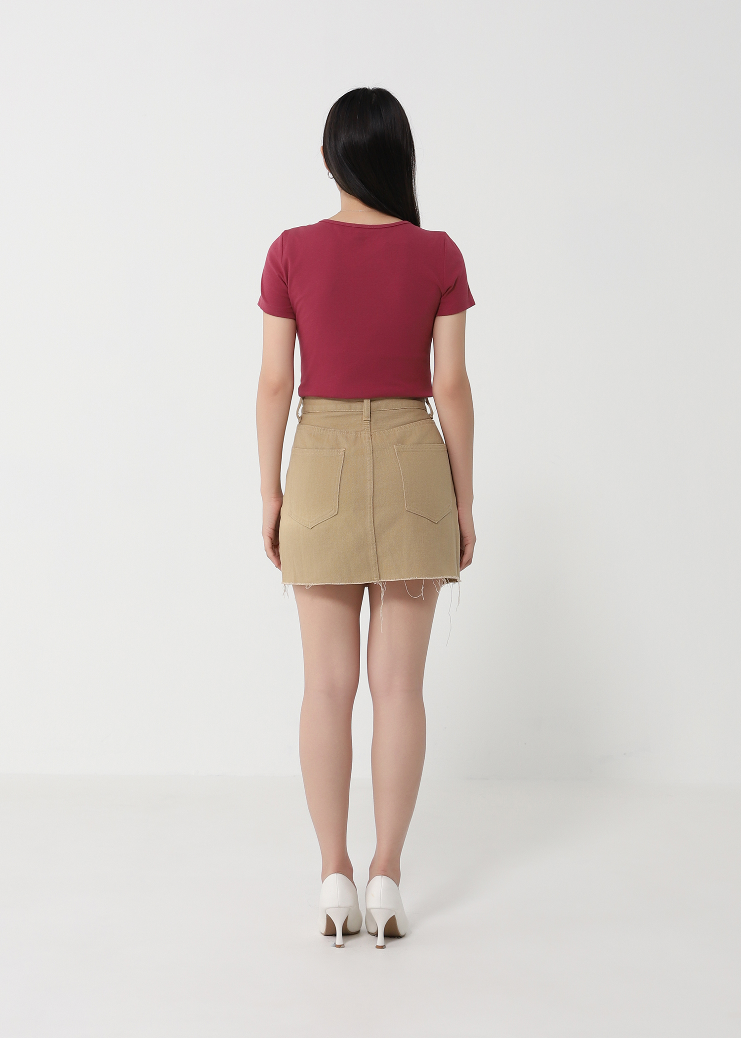 Denim Front Button And Pocket Short Pant 22609