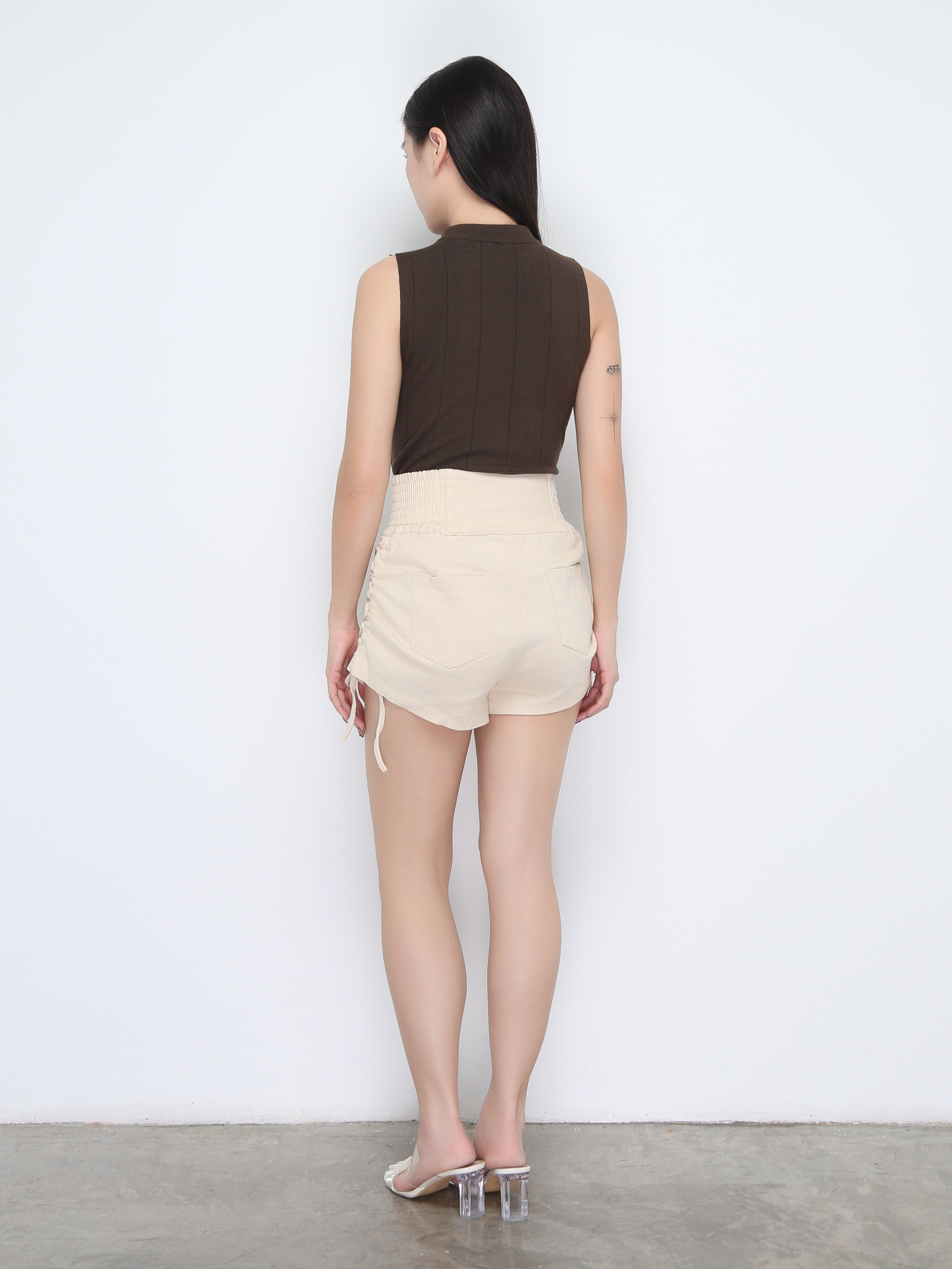 High Waist Side Drawstring Short Pants 22238