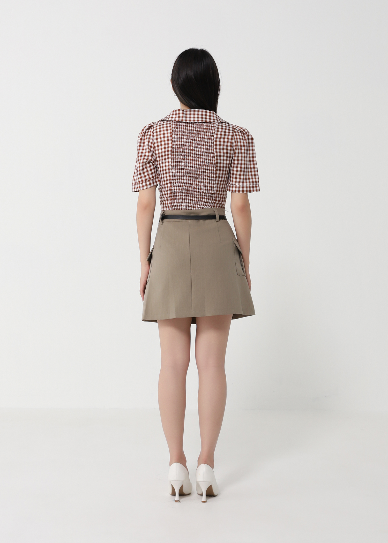 Decorative Belt With Pleated Short Pant 24729