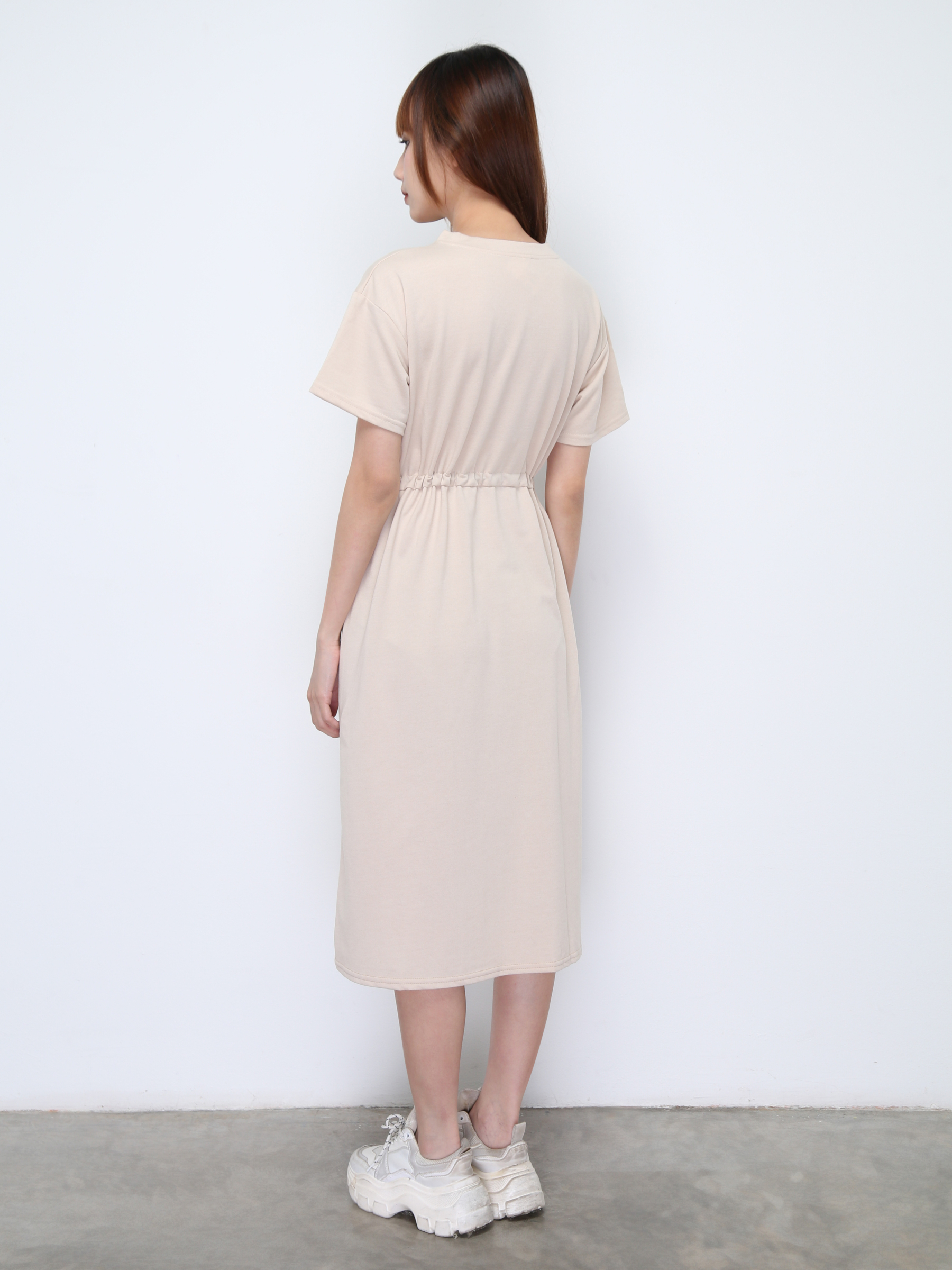 Waist Drawstring With Split Dress 22225