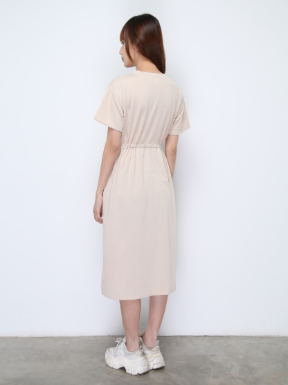 Waist Drawstring With Split Dress 22225