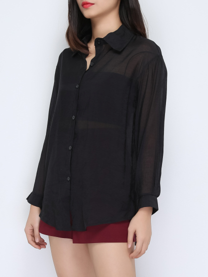 Three Piece Blouse Crop Top With Two Side Drawstring Set 22228