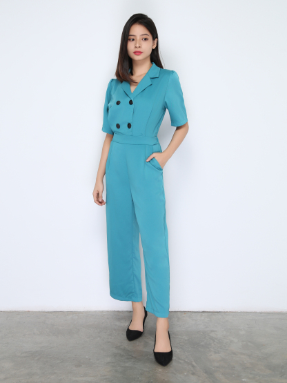 Collar Front Button Jumpsuit 22254
