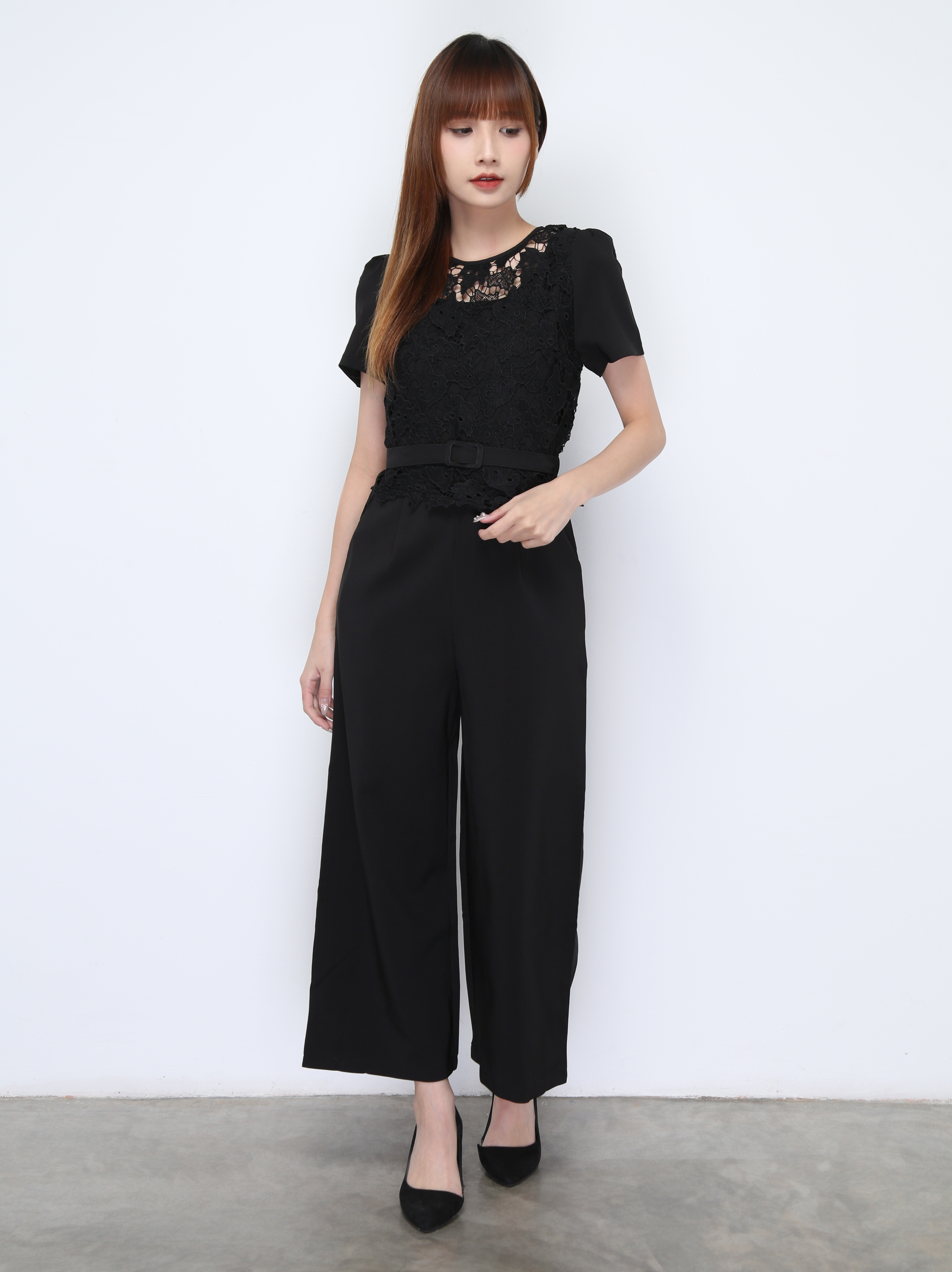 Lace With Belt Jumpsuit 22319