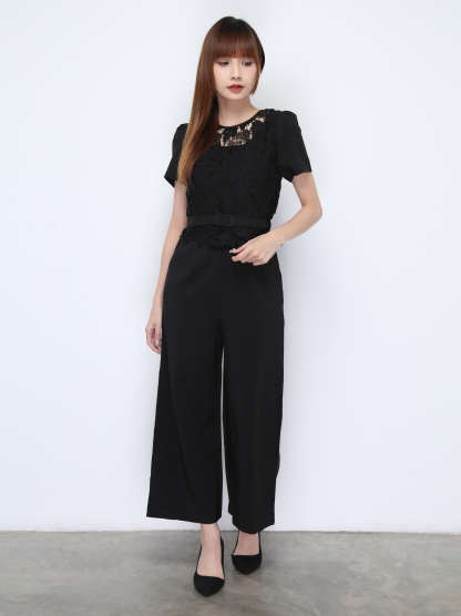 Lace With Belt Jumpsuit 22319