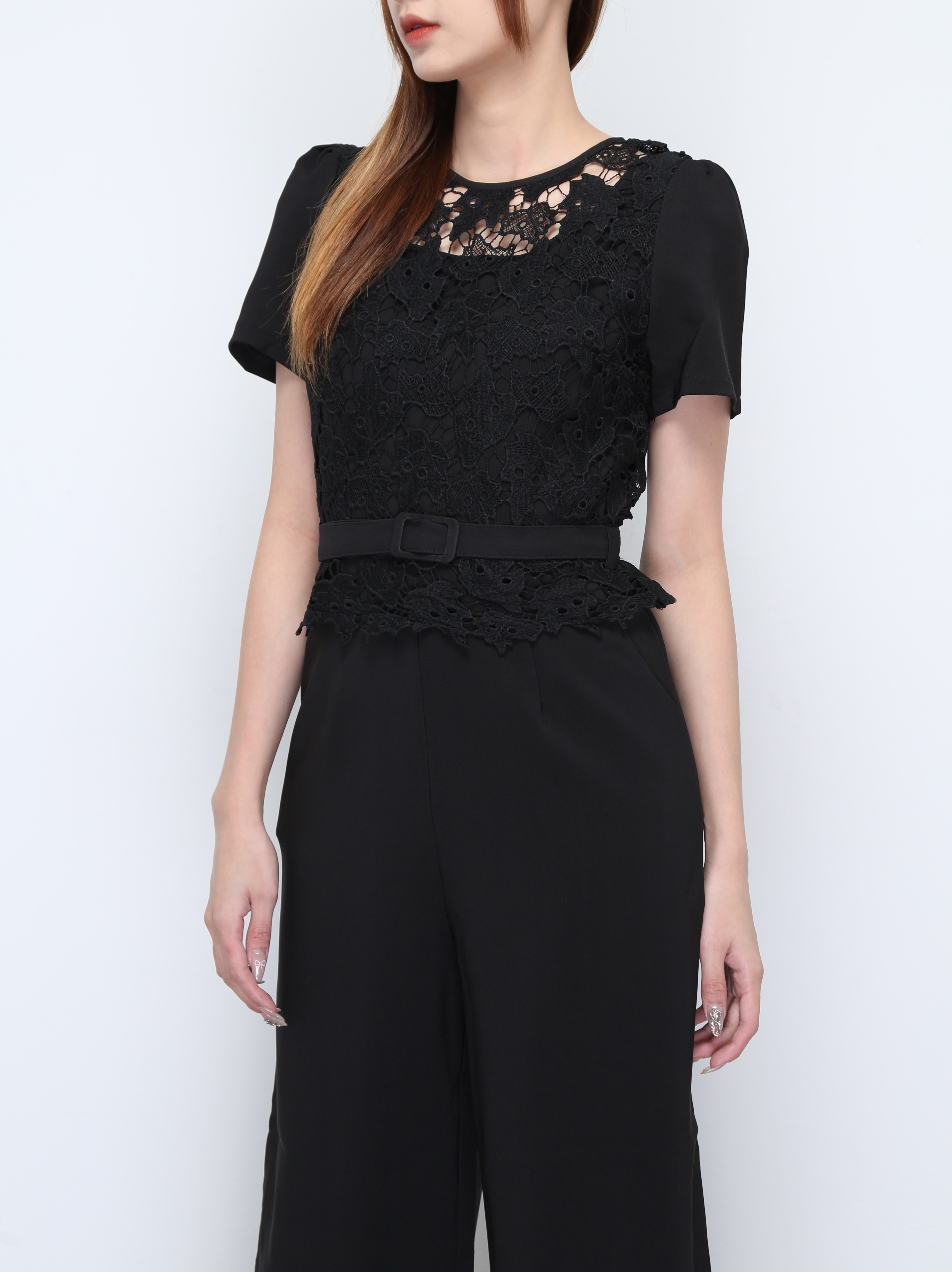 Lace With Belt Jumpsuit 22319