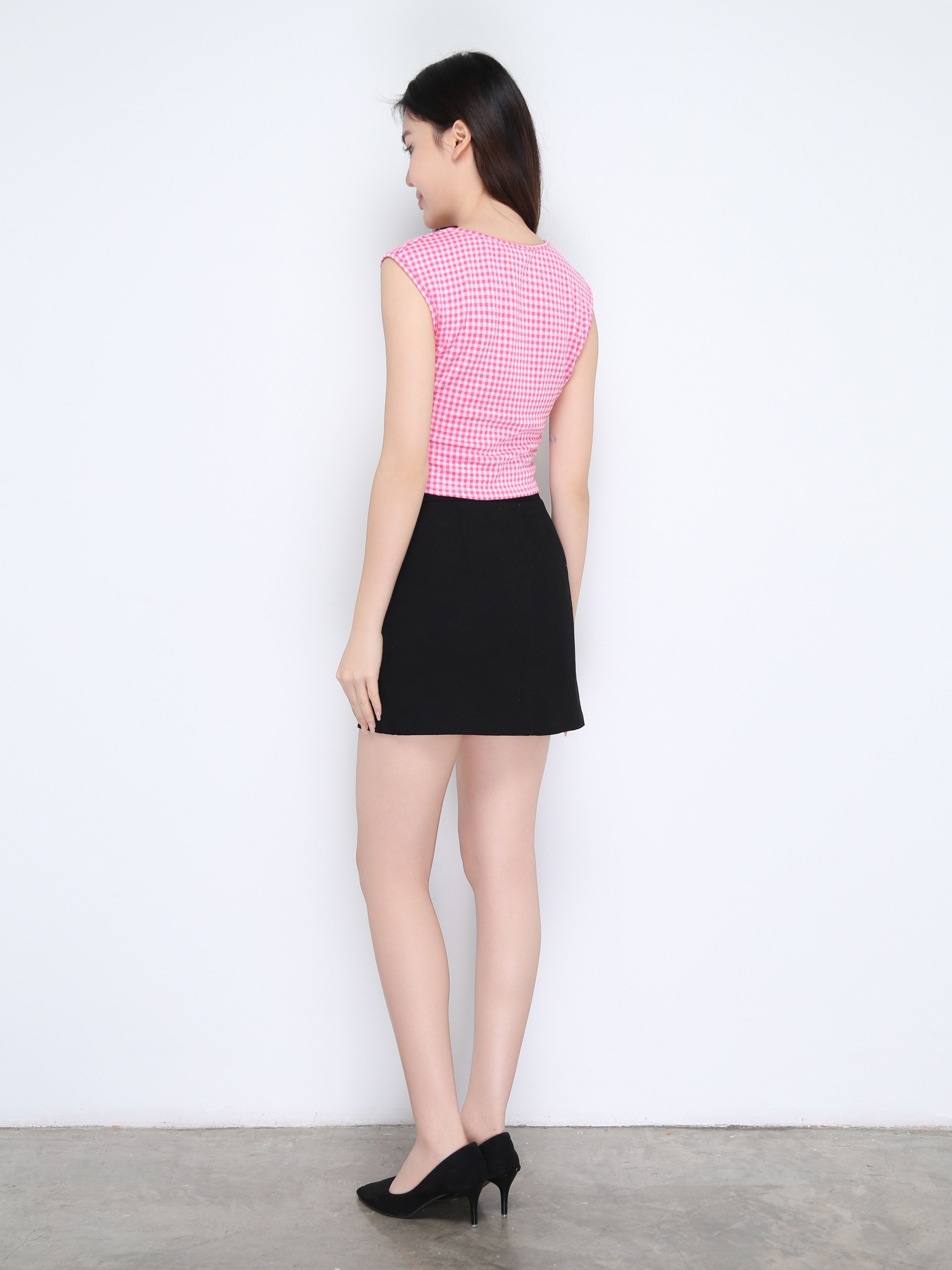 Denim High Waist Side Split Skirt Pants 22373