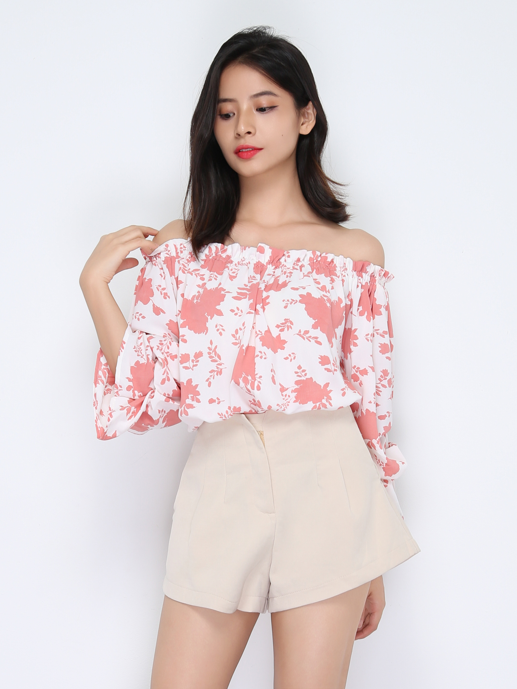 Off Shoulder Floral Top 22389