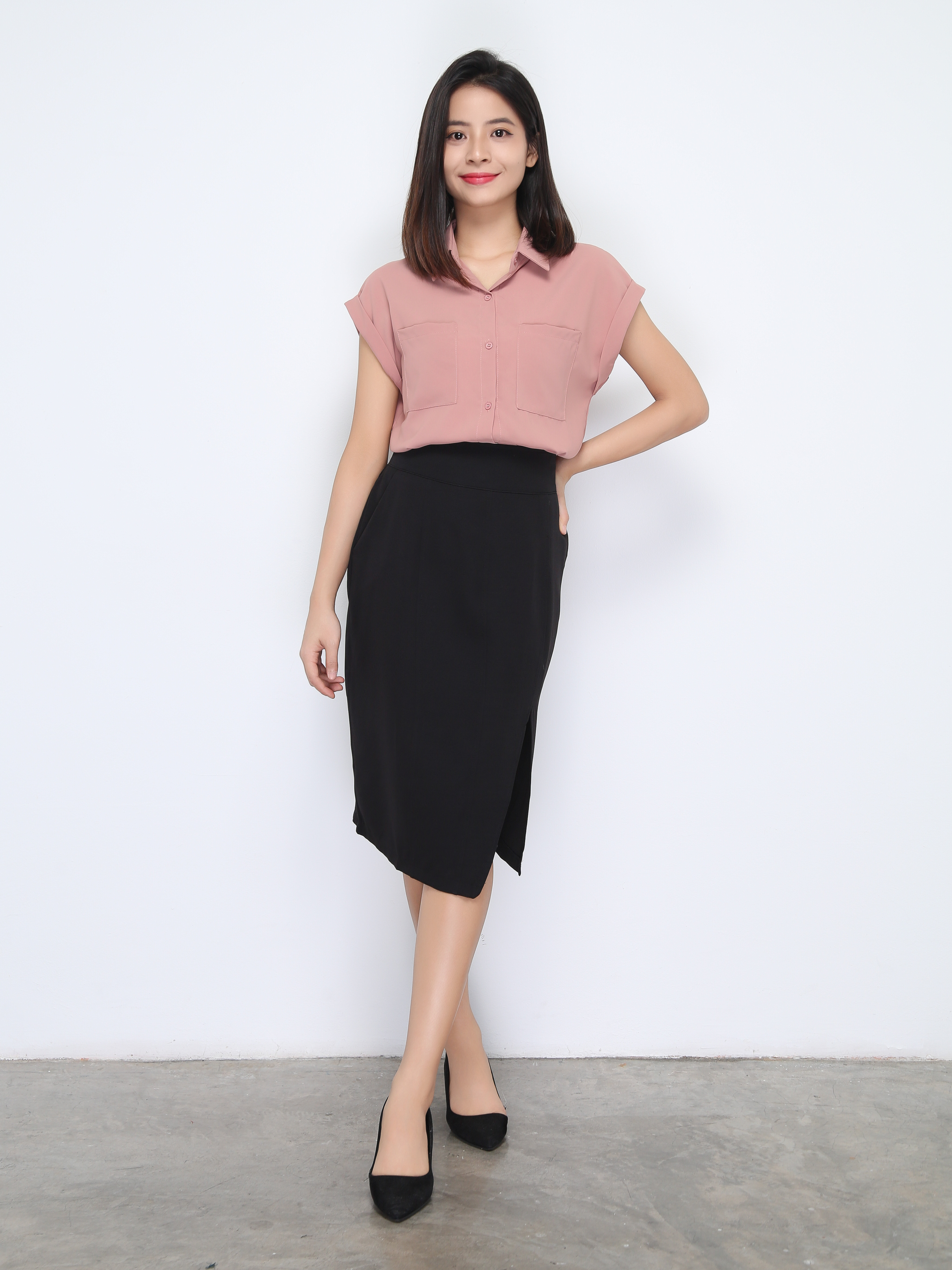 High Waist Side Split Skirt 22372