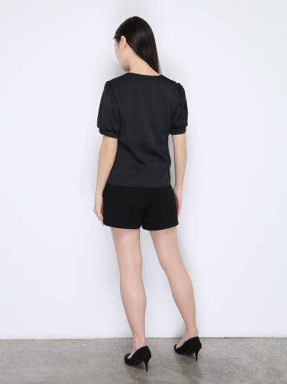 High Waist Denim With Split Short Pants 22451