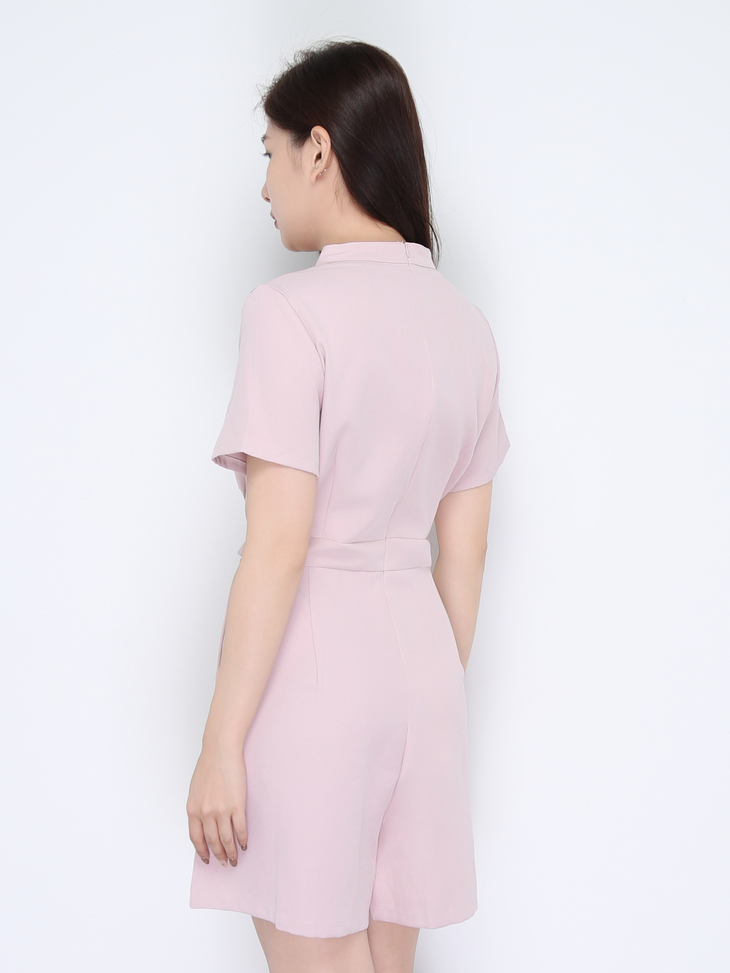 V Neck Front Button With Decoartive Belt Jumpsuit 22402