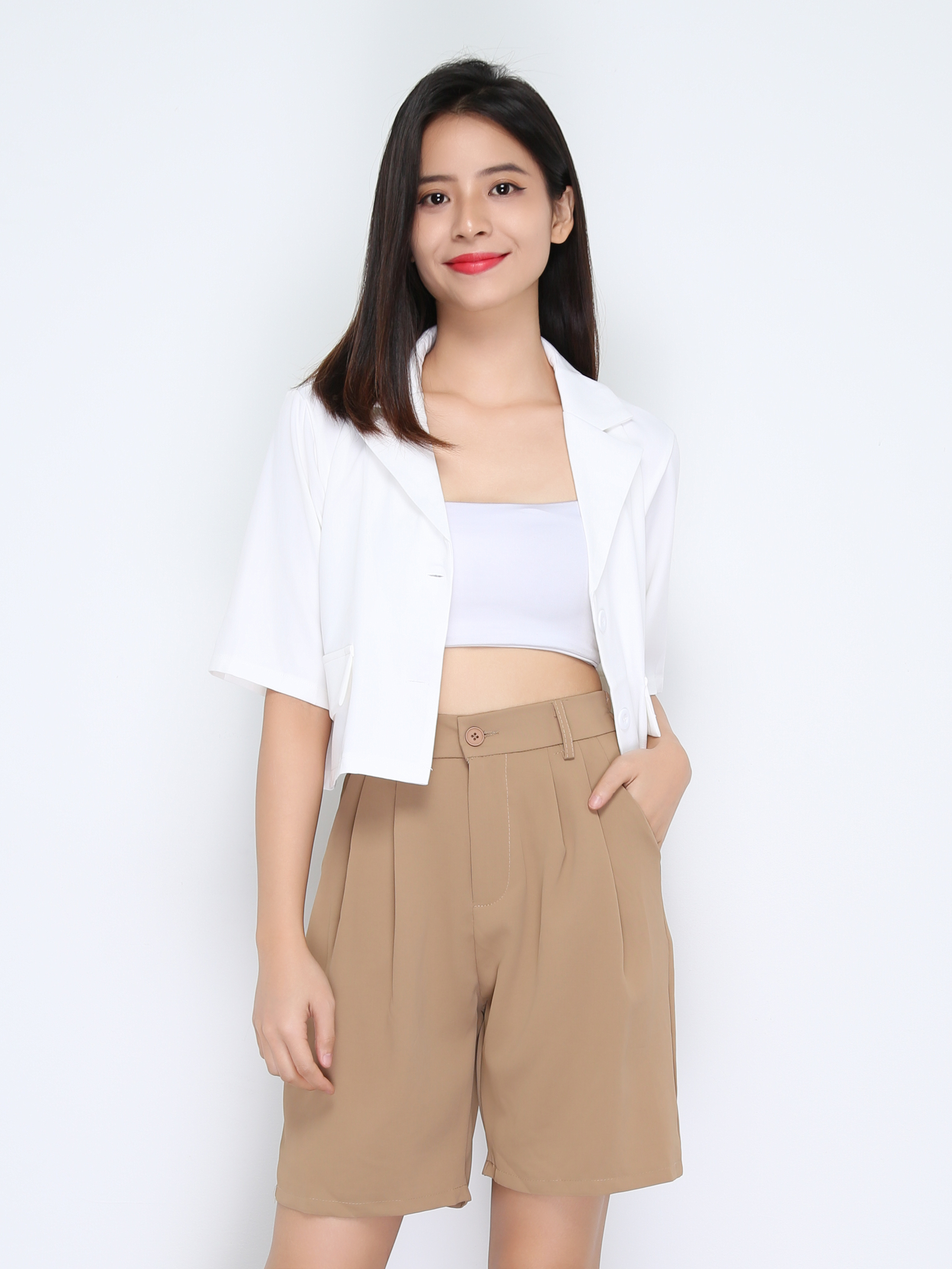 Waist Stretchable Side Pocket Short Pants 22482