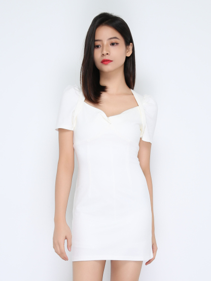 Fake Two Piece Sweetheart Neckline Dress 22422